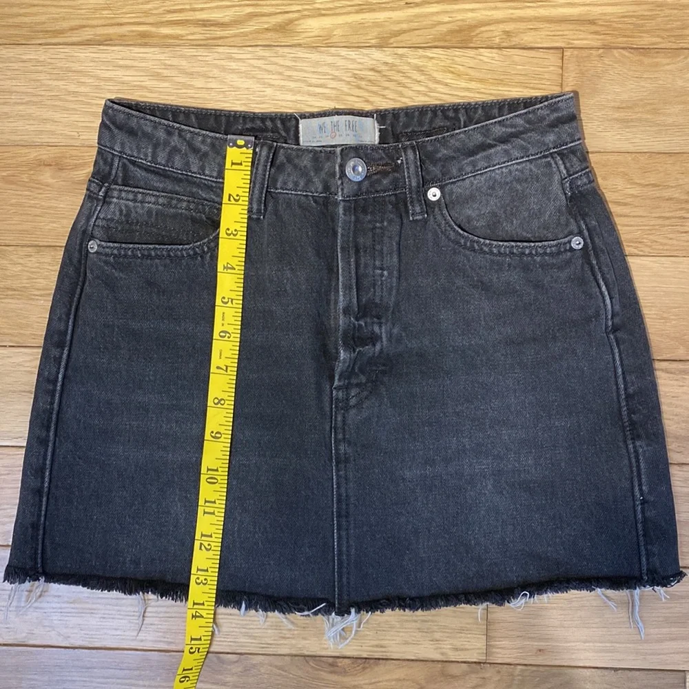 Free People Rugged ALine Denim Skirt in black size 27 OB823235 - Picture 15 of 15